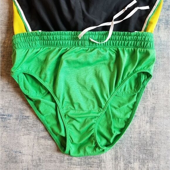 Womens Nike Dri Fit Tempo Running Shorts Black Yellow Green Size XS - Picture 4 of 5